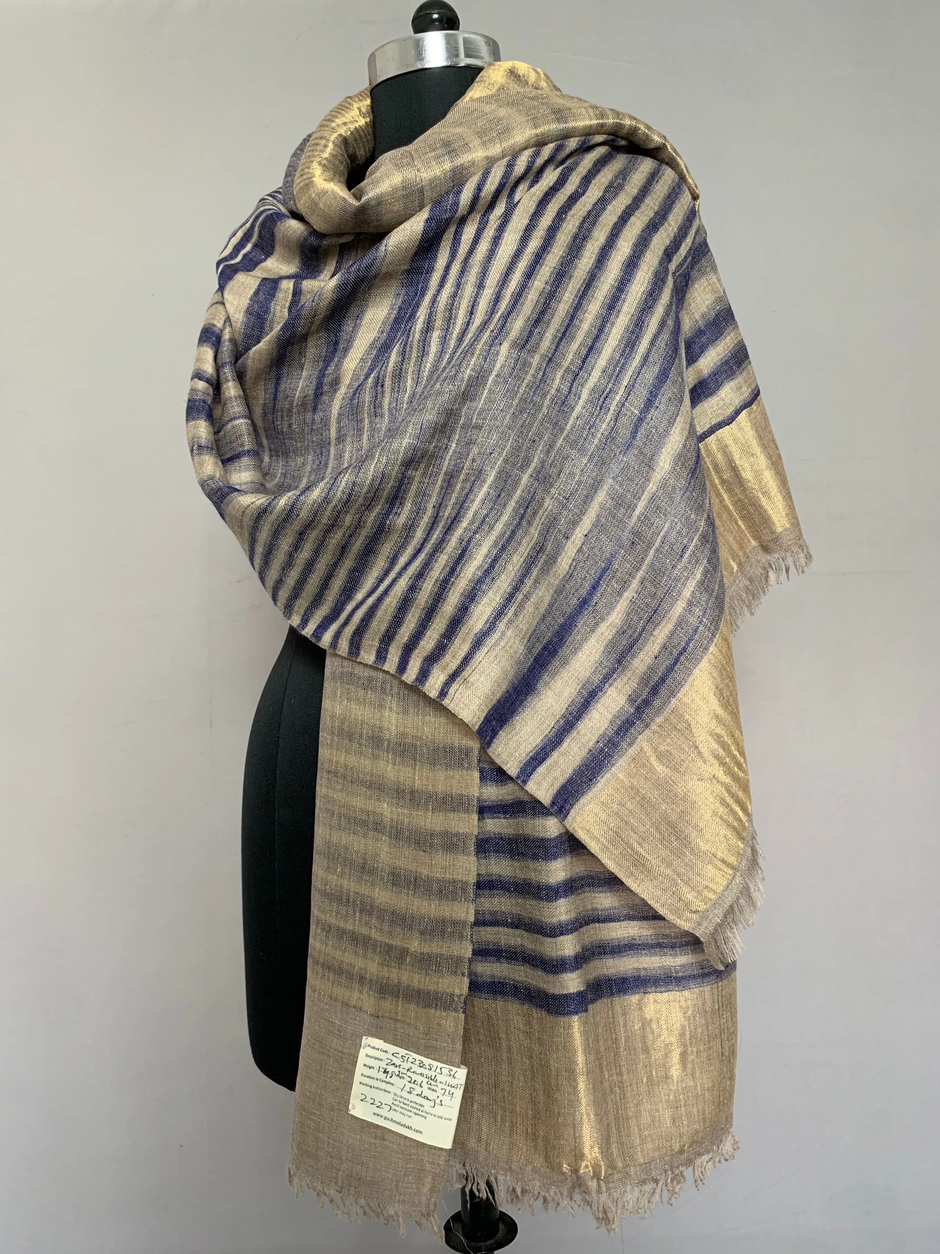 Gianna Ikat Dyed Zari Reversible Cashmere Stole