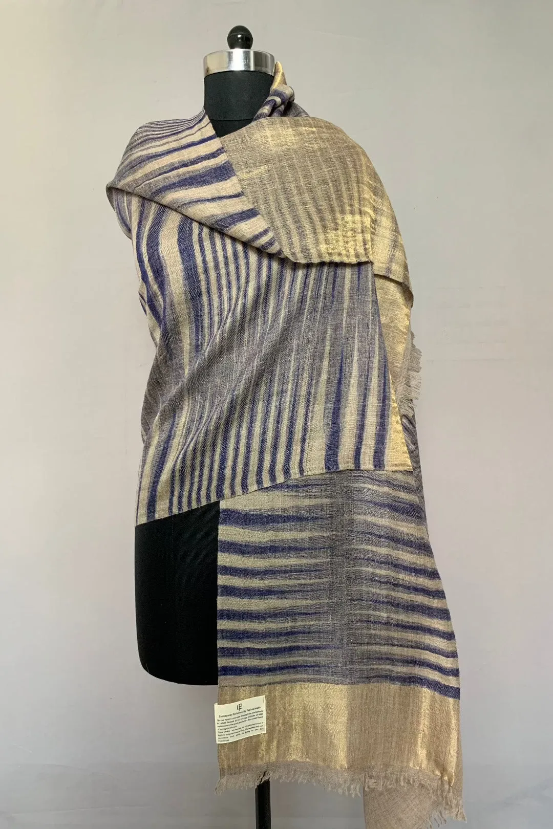 Gianna Ikat Dyed Zari Reversible Cashmere Stole