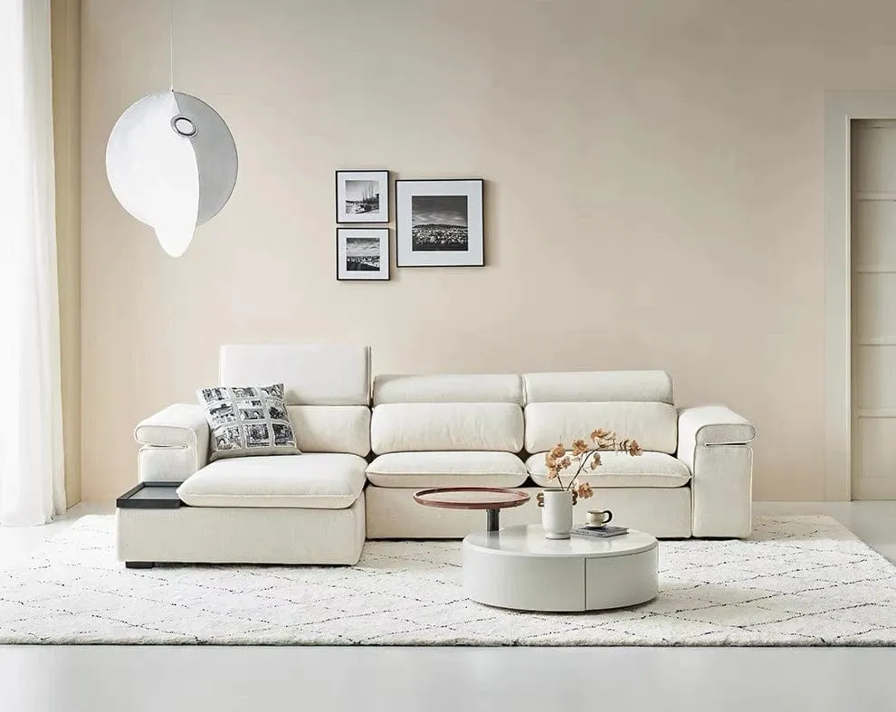 Gianna Sectional Sofa with Adjustable Headrest