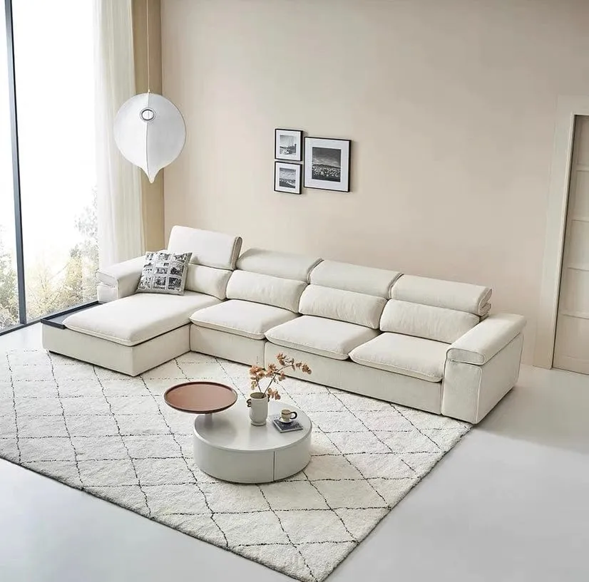 Gianna Sectional Sofa with Adjustable Headrest