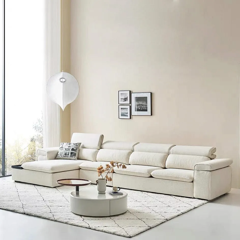 Gianna Sectional Sofa with Adjustable Headrest