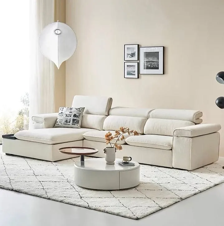 Gianna Sectional Sofa with Adjustable Headrest