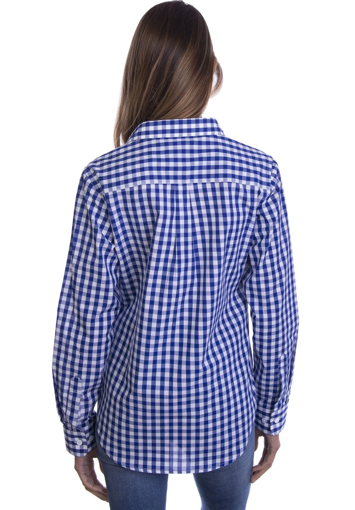 Gigi Blue Gingham Relaxed Cotton Shirt