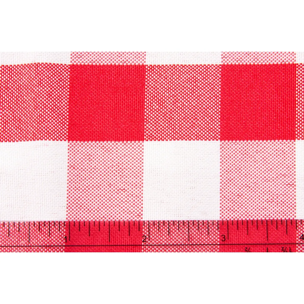 Gingham Checkered Rectangular Polyester Tablecloth 60"x102" - Red & White