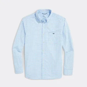 Gingham On-The-Go Nylon Shirt in Jake Blue Plaid by Vineyard Vines