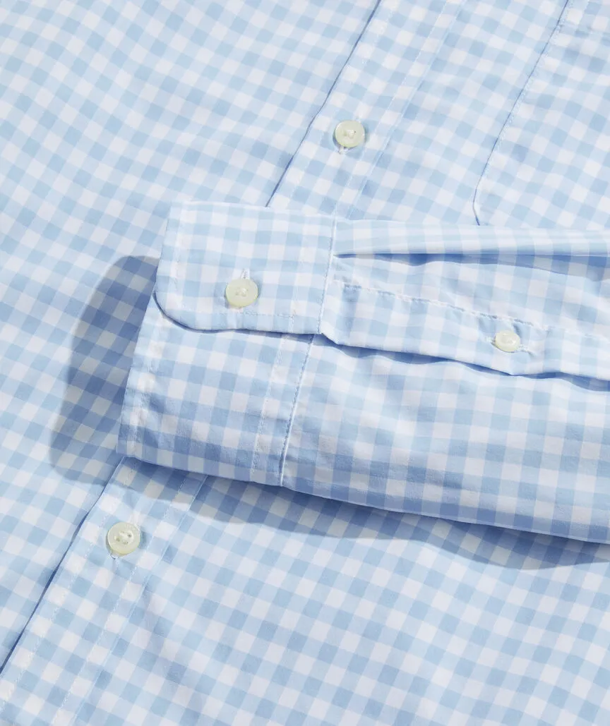 Gingham On-The-Go Nylon Shirt in Jake Blue Plaid by Vineyard Vines