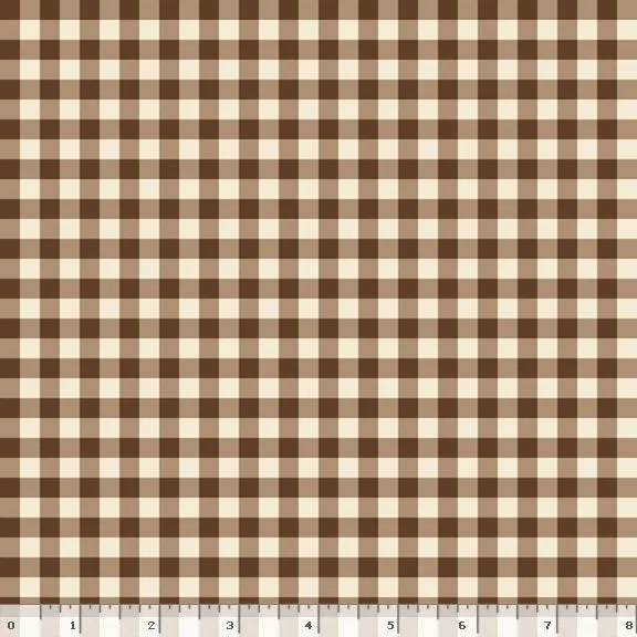 Gingham Weaves | 1/4" Gingham Check - Brown | Yarn-Dyed Cotton