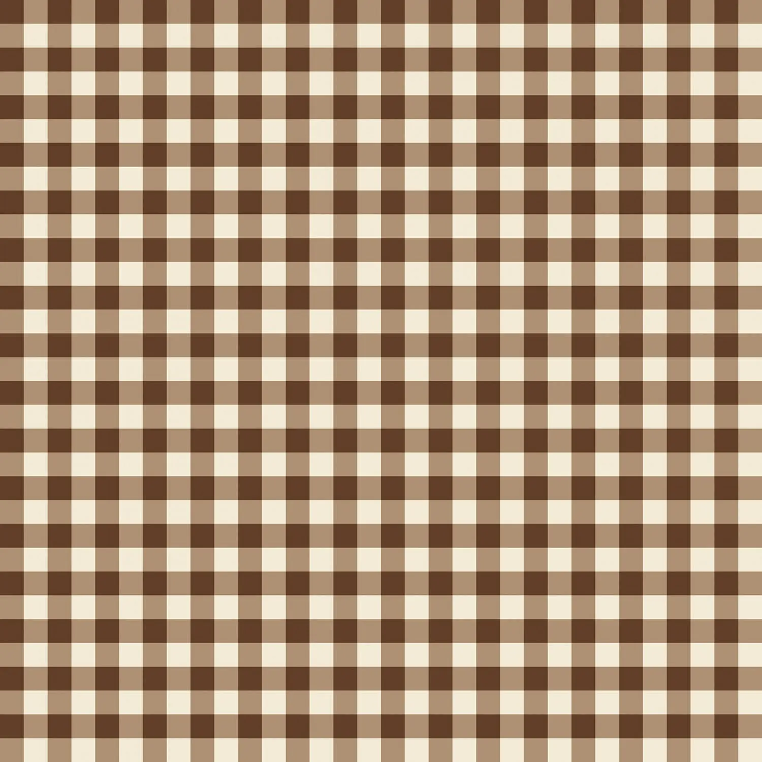 Gingham Weaves | 1/4" Gingham Check - Brown | Yarn-Dyed Cotton