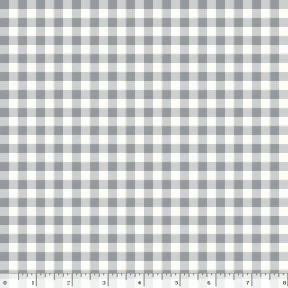 Gingham Weaves | 1/4" Gingham Check - Gray | Yarn-Dyed Cotton