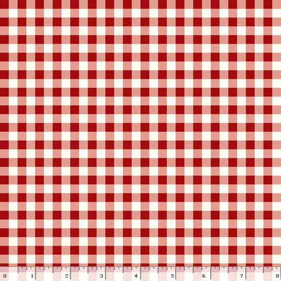 Gingham Weaves | 1/4" Gingham Check - Red | Yarn-Dyed Cotton