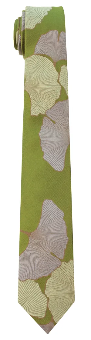 Ginkgo Tie in Green Tea