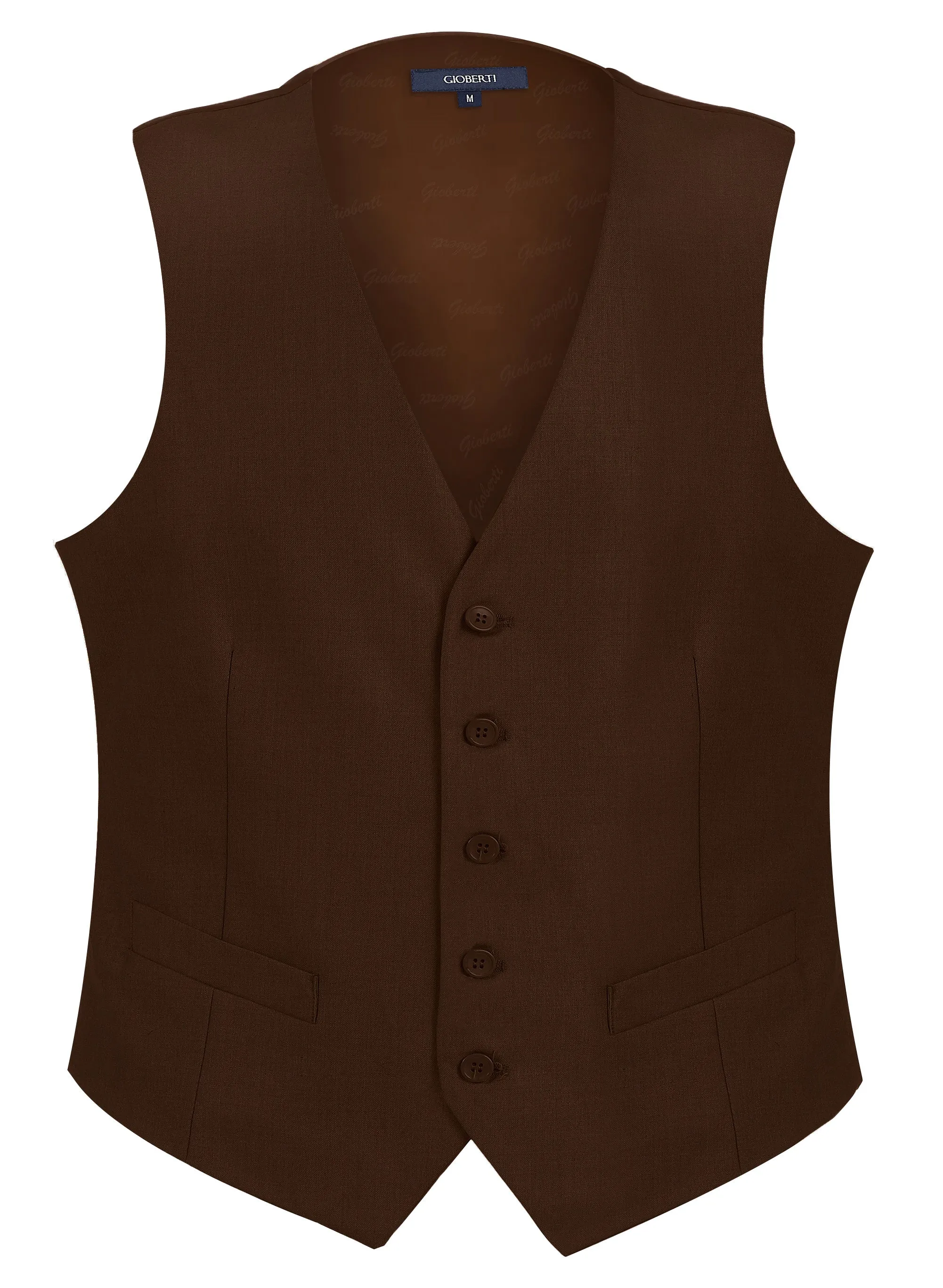 Gioberti Men's Dark Brown Formal Suit Vest