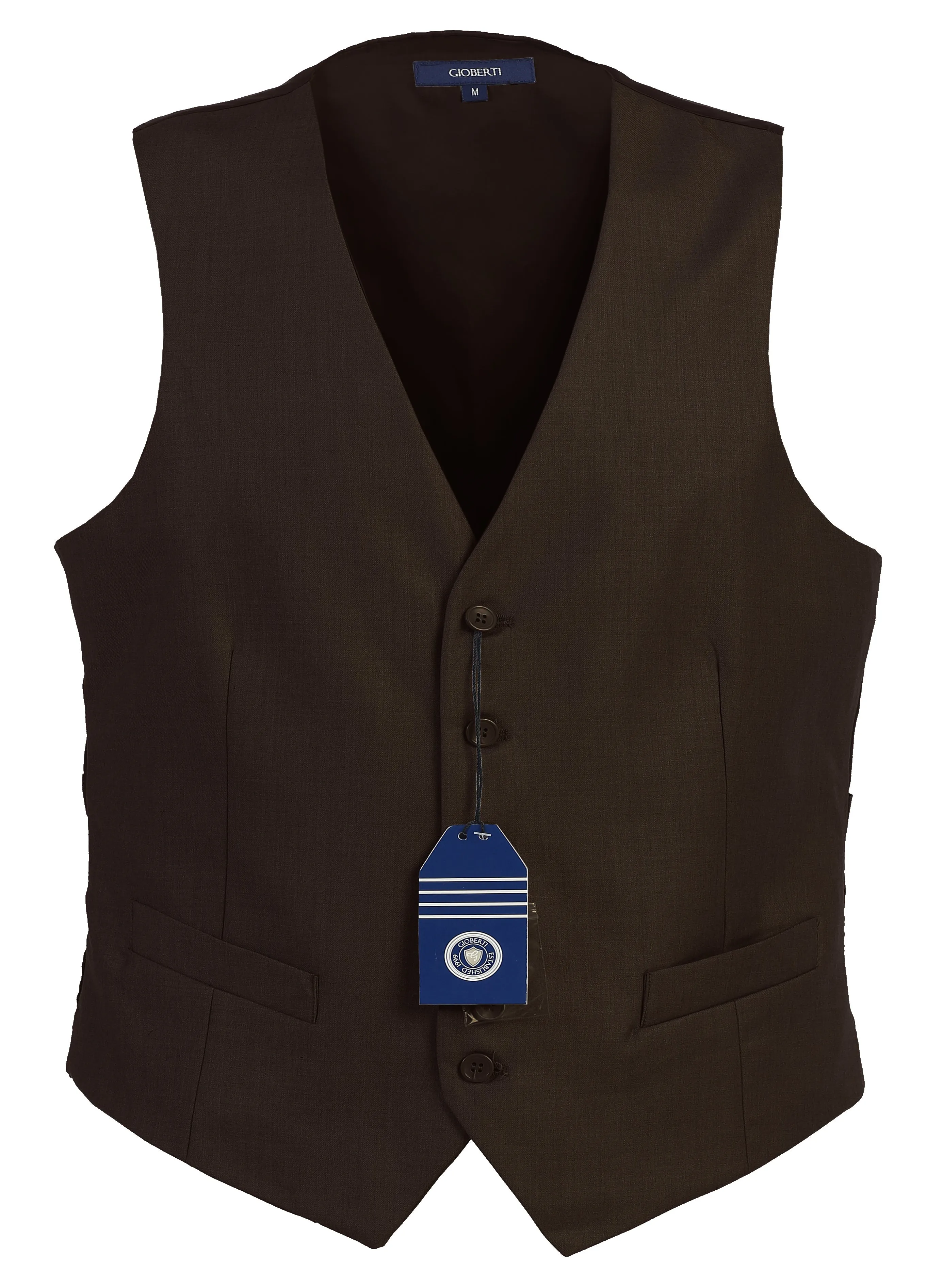 Gioberti Men's Dark Brown Formal Suit Vest