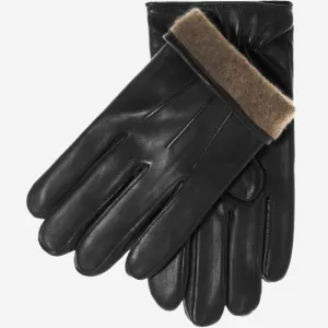 Giovanni (black) - classic Italian lambskin leather gloves with cashmere lining & touchscreen feature