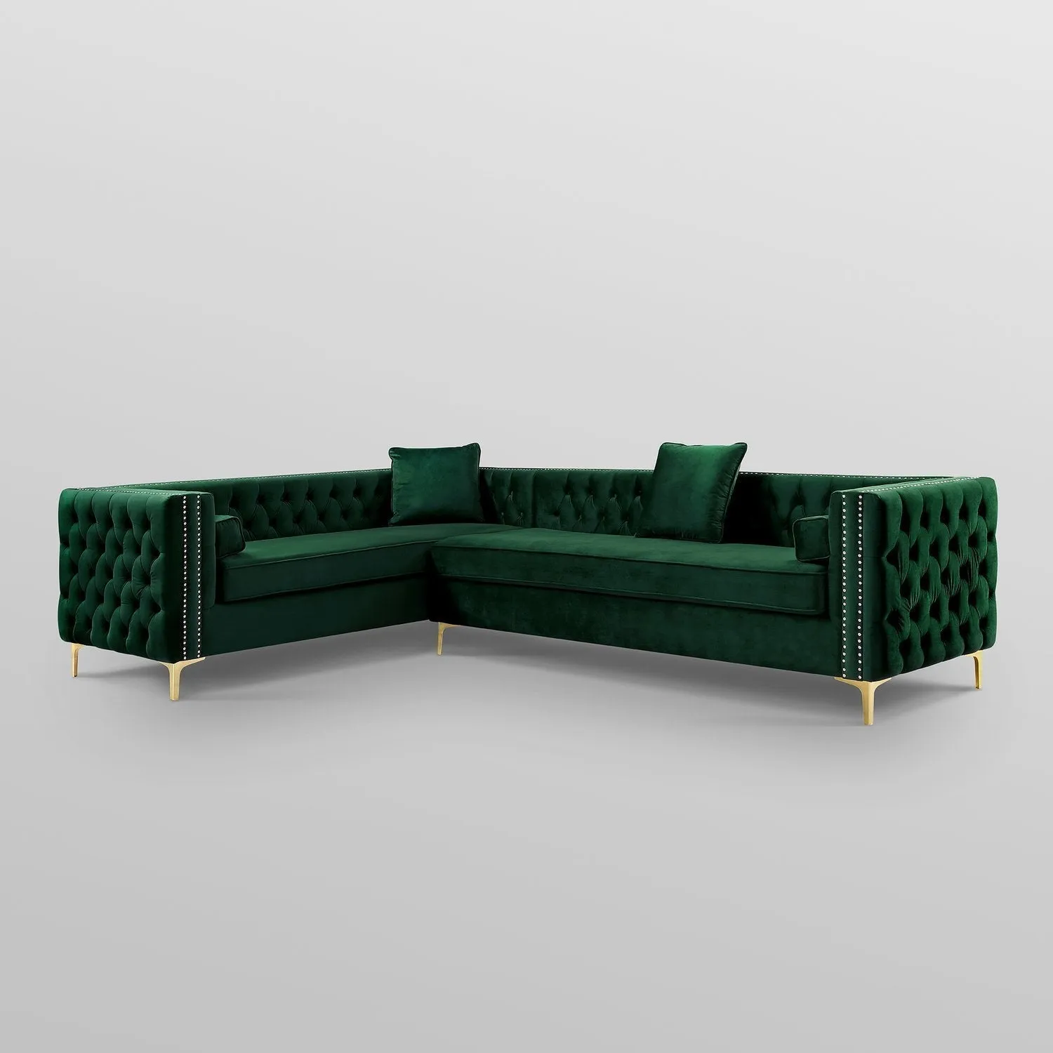 Giovanni Velvet Corner Sectional Sofa