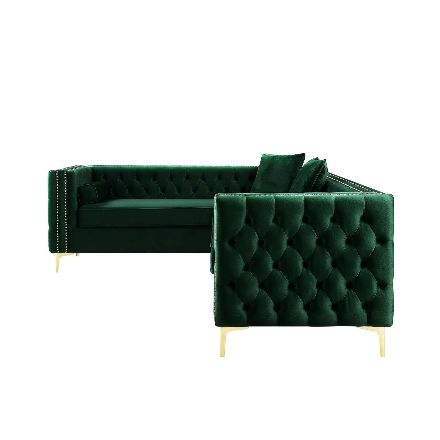 Giovanni Velvet Corner Sectional Sofa