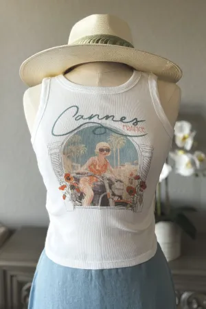 Girl Dangerous | Cannes France Vintage Moto Rib Knit Tank Top