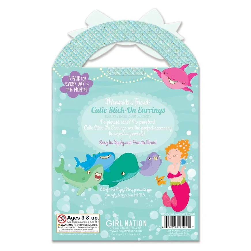 Girl Nation Cutie Stick-On Earrings - Mermaids & Friends