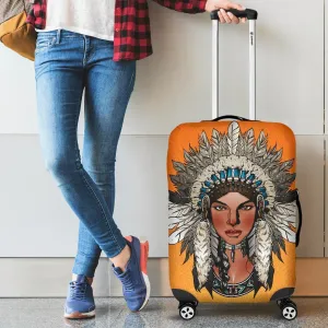 Girl Native American Indian Luggage Cover