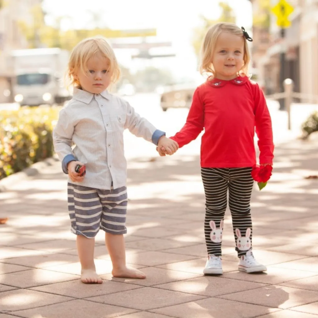 Girl Stirpes Knit Legging Pants