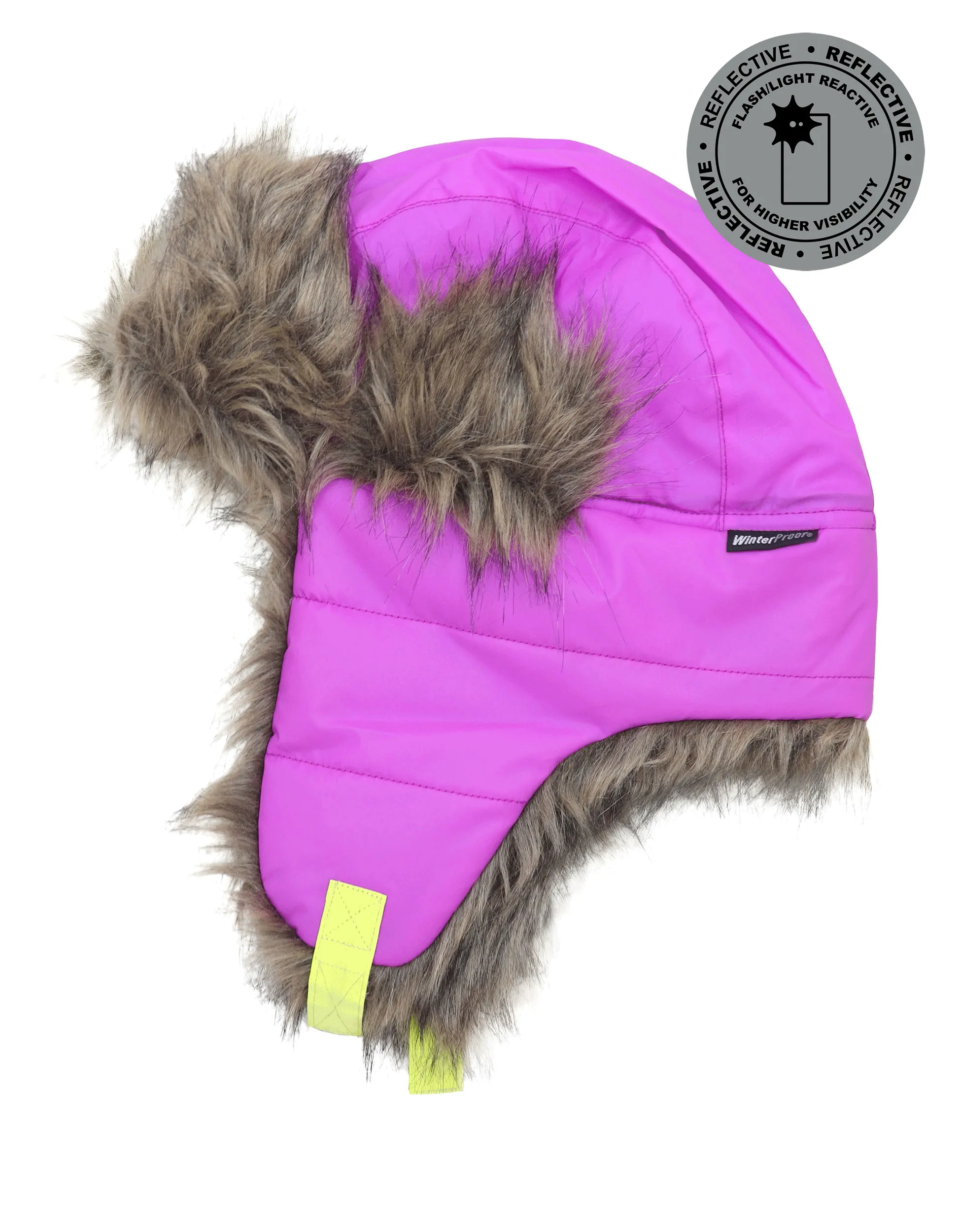 GIRLS 4-16 REFELCTIVE PUFFER TRAPPER HAT