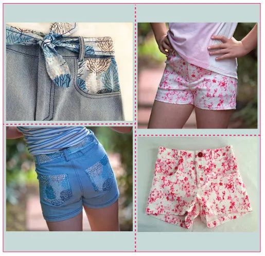 Girls & toddler summer shorts sewing pattern SANDY BAY SHORTS, sizes 2 to 14 years