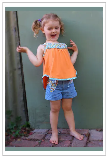 Girls & toddler summer shorts sewing pattern SANDY BAY SHORTS, sizes 2 to 14 years