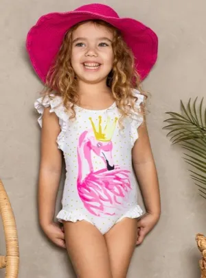 Girls Be Yourself, Unless You can Be a Flamingo One Piece Swimsuit