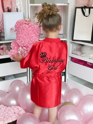 Girls Birthday Girl" Satin Robe