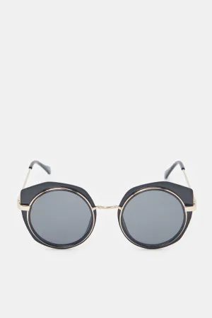 Girls Black Oversized Embellishment Sunglasses