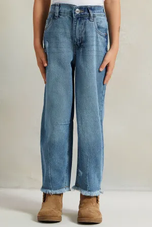 Girls Blue Vintage Denim Jeans