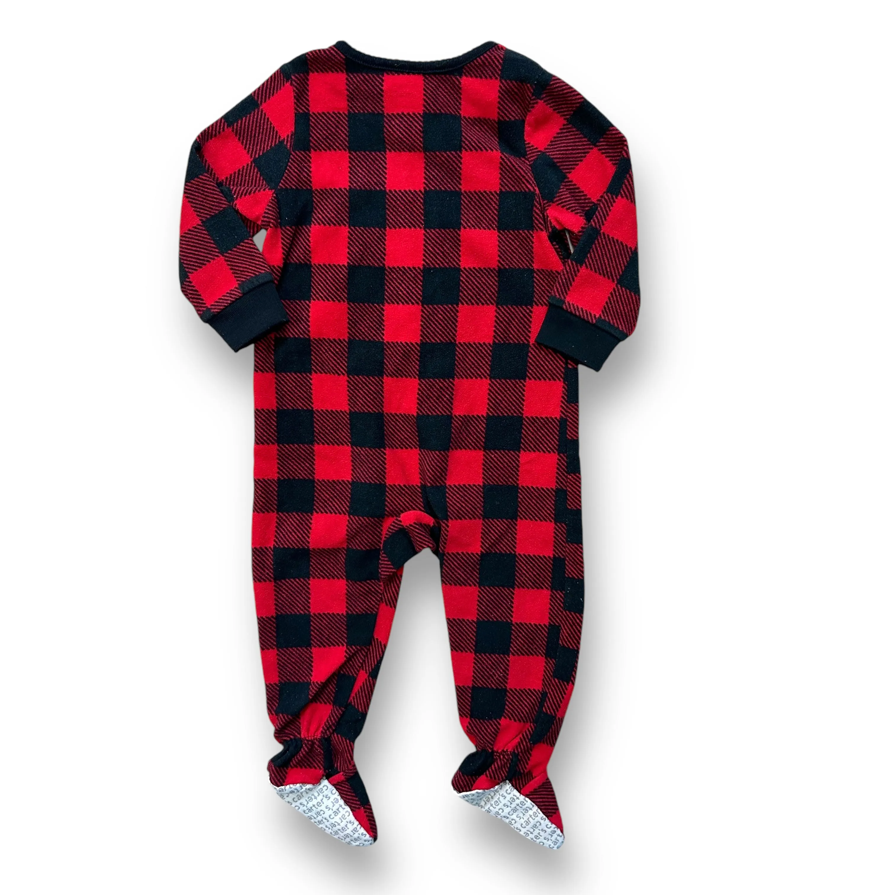 Girls Carter's Size 12 Months Red & Black Checkered Fleece Footie Pajamas