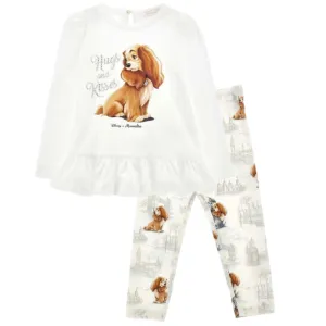 Girls Cream Lady & Tramp Legging Set