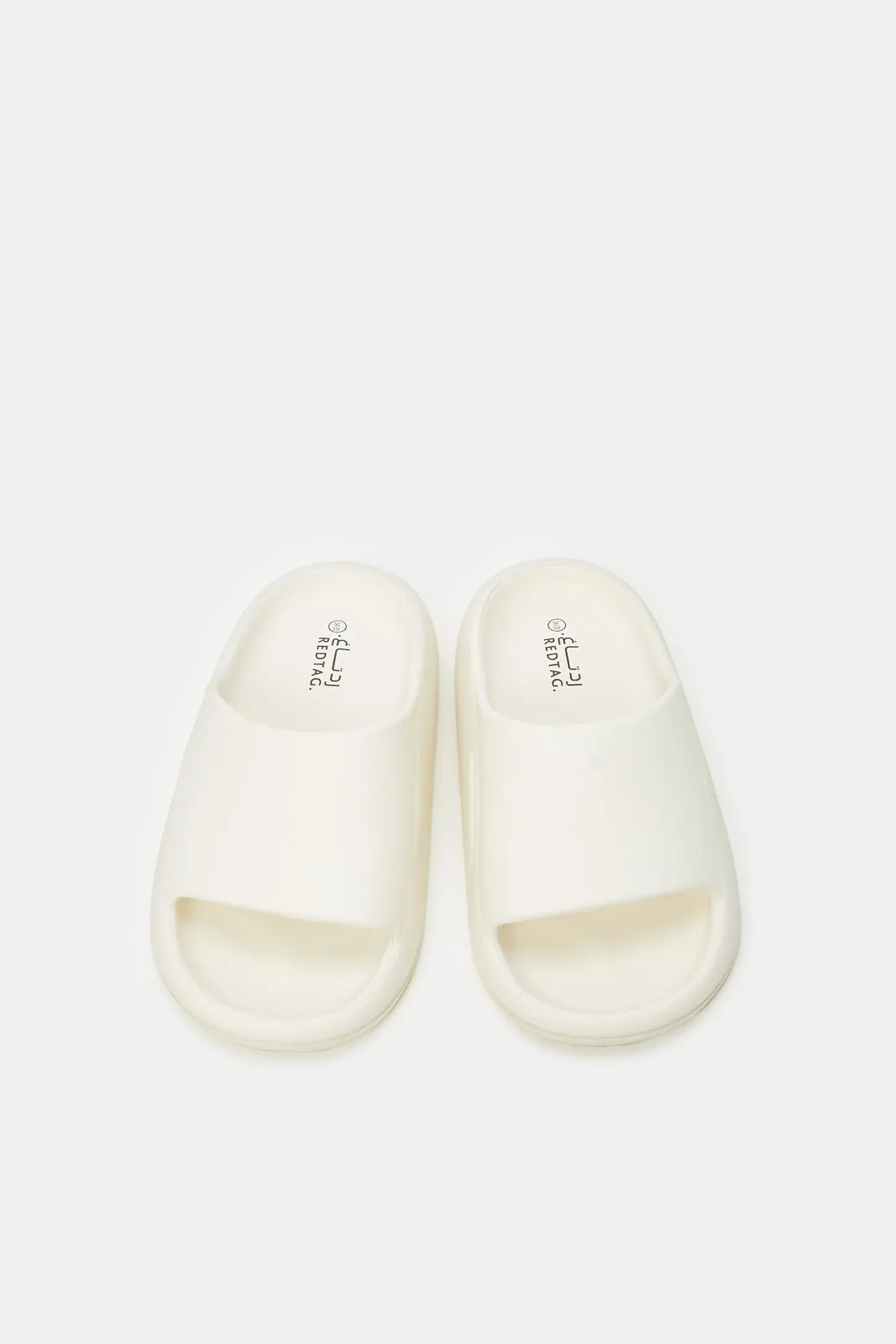 Girls Cream Plain Slide