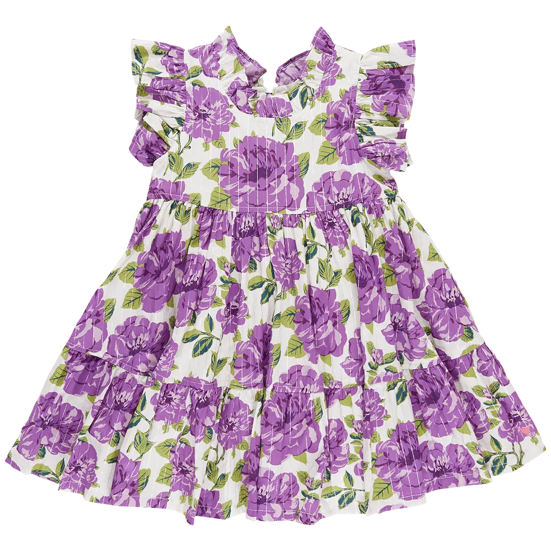 Girls Dress | Jennifer- Purple Peonies | Pink Chicken