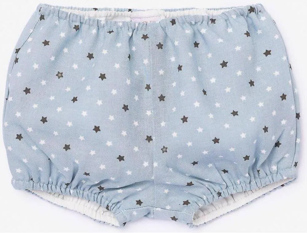 Girls Estrella Grey Top and Mint Green Star Bloomer Set