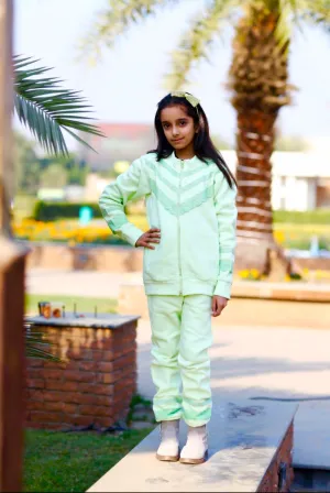 Girls fancy green tracksuit