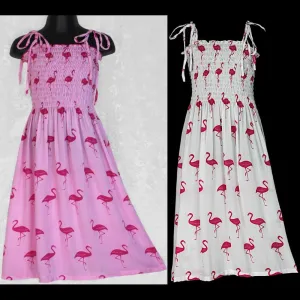 Girl's Flamingo Dress (Ages: 4, 6, 8)