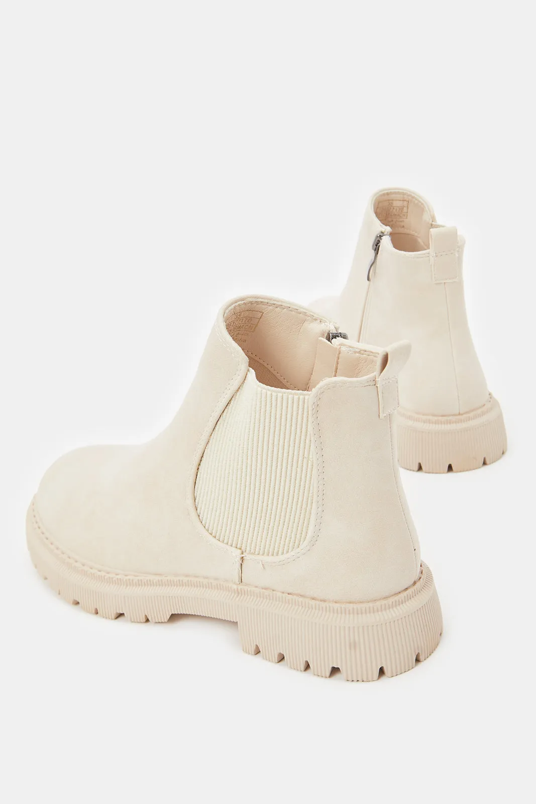 Girls Ivory Chelsea Boots