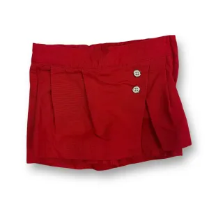 Girls Janie and Jack Size 2T Red-Orange Adjustable Waist Button Skort