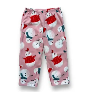 Girls Just One You Size 4T Pink Fleece Snowman Christmas Pajama Bottoms