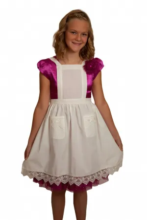 Girls Lace Ecru Full Apron Ages 8-16