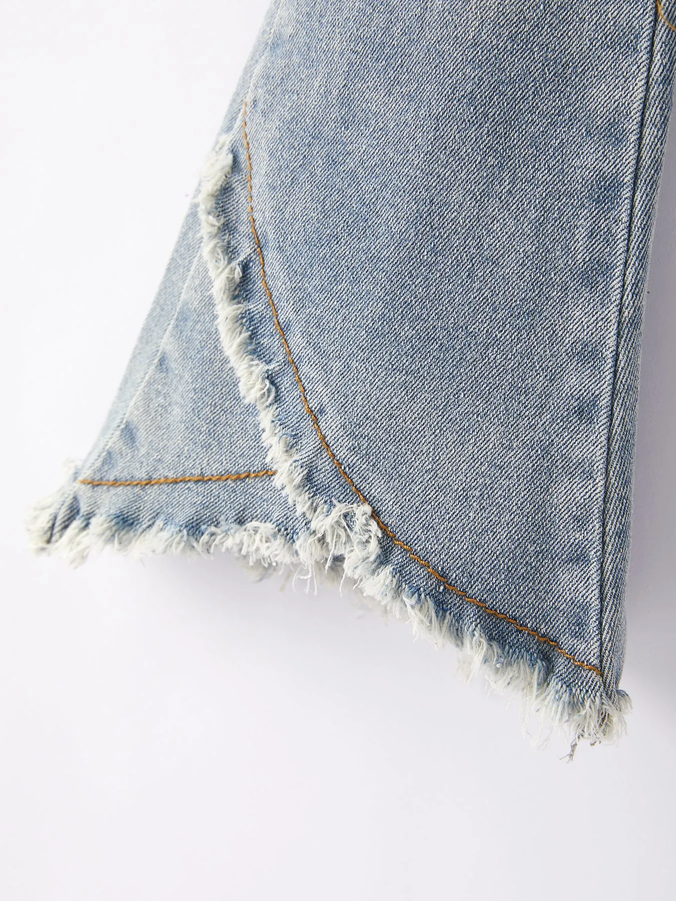 Girls Light Blue Denim Bell Denim Pants