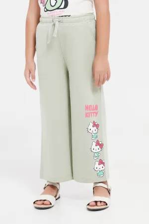 Girls Mint Hello Kitty Print Track Pant