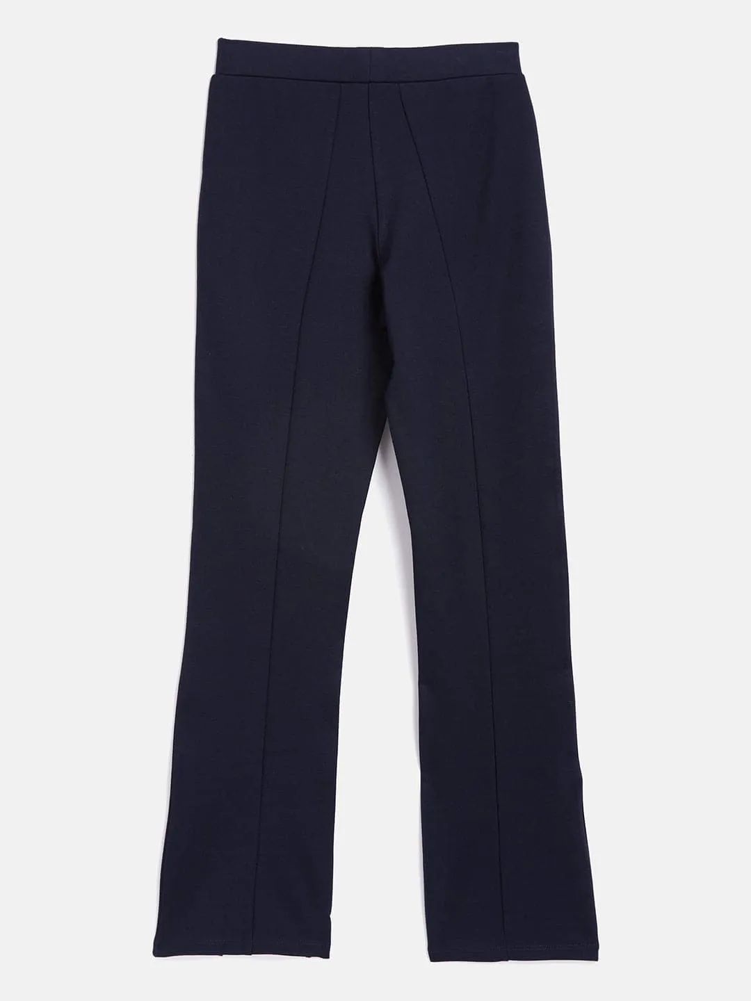 Girls Navy Front Slit Bell Bottom Pants - Lyush Kids