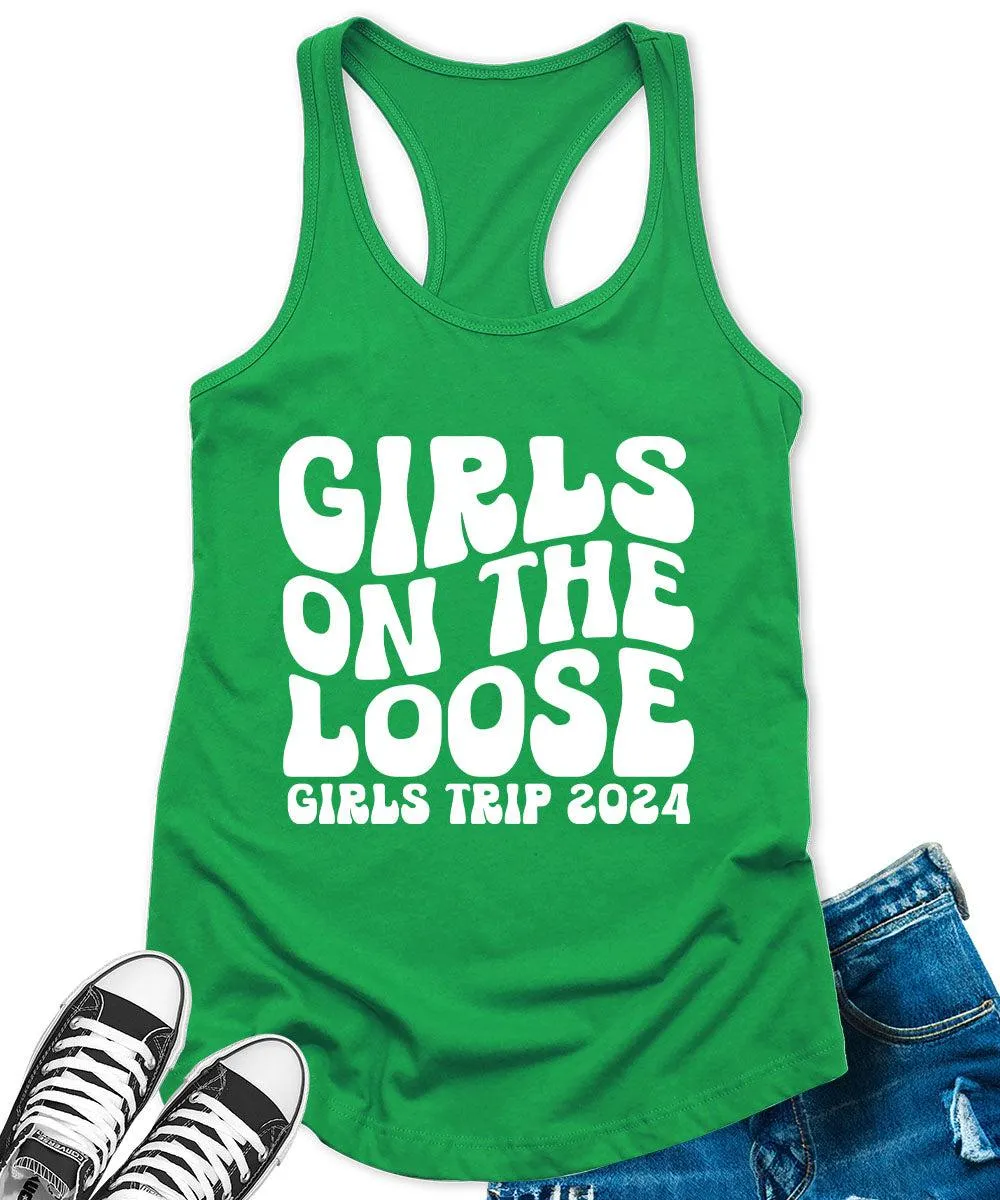 Girls on The Loose 2024 Racerback Tank Top for Women Letter Print Sleeveless Summer Tops