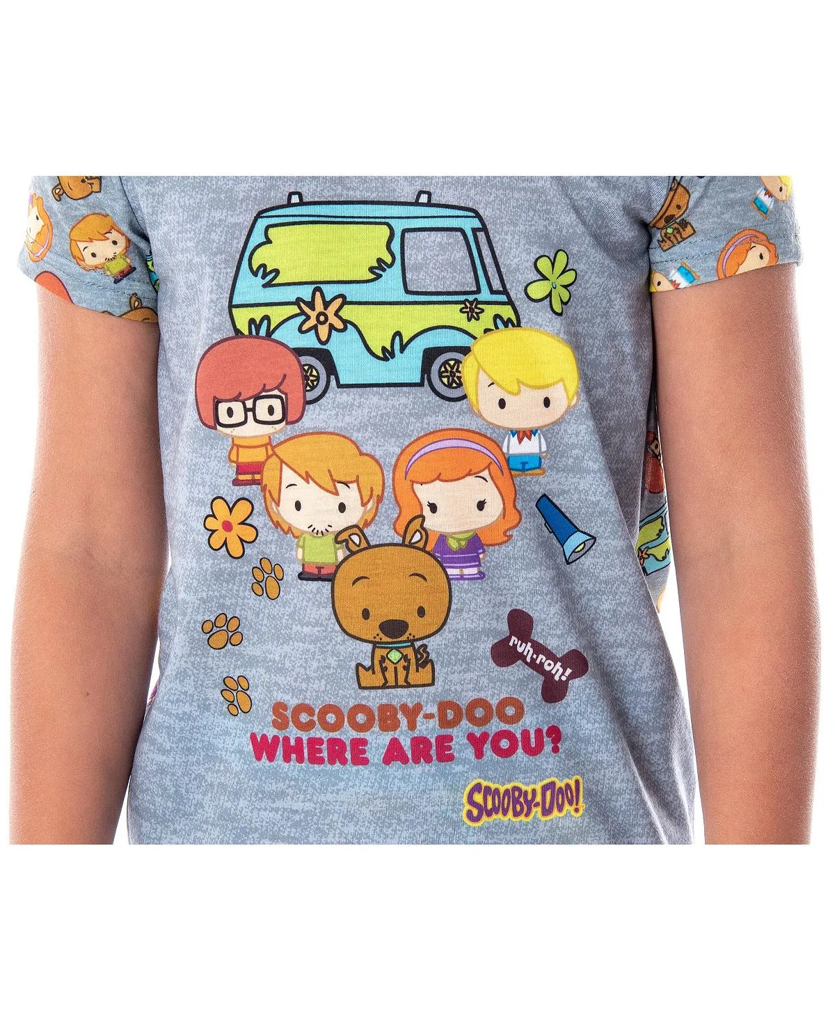 Girls' pajamas Scooby-Doo where are you ?  Children's pajama set with chibi Scooby-Doo figures