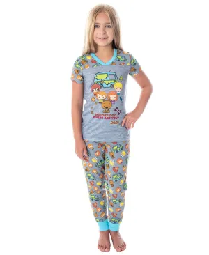 Girls' pajamas Scooby-Doo where are you ?  Children's pajama set with chibi Scooby-Doo figures