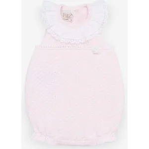 Girls Pale Pink Knit Romper