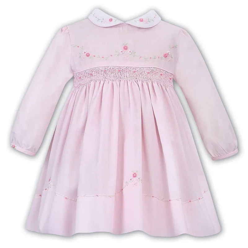 Girls Pastel Pink Hand Smocked Dress